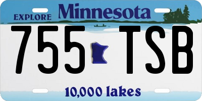 MN license plate 755TSB