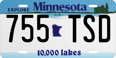 MN license plate 755TSD