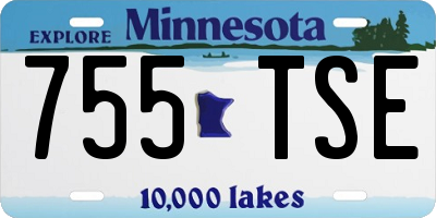 MN license plate 755TSE