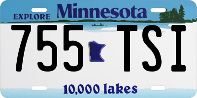 MN license plate 755TSI