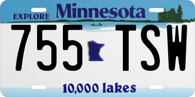 MN license plate 755TSW