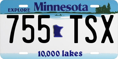 MN license plate 755TSX