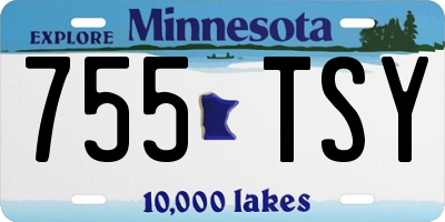 MN license plate 755TSY
