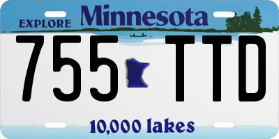 MN license plate 755TTD