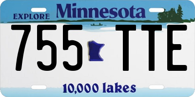 MN license plate 755TTE