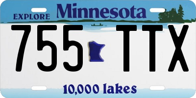 MN license plate 755TTX