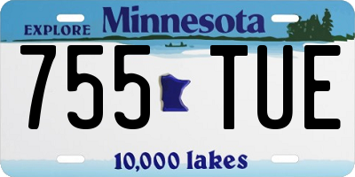 MN license plate 755TUE