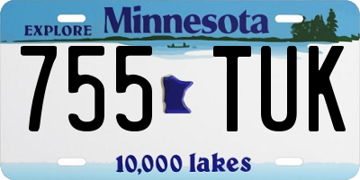 MN license plate 755TUK