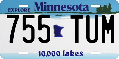 MN license plate 755TUM