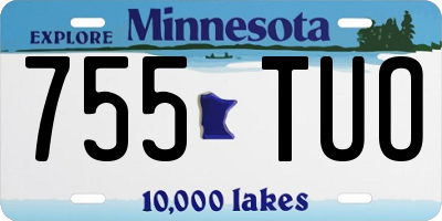 MN license plate 755TUO