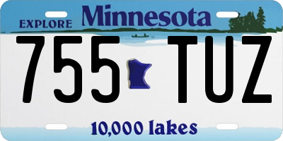 MN license plate 755TUZ