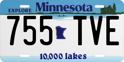 MN license plate 755TVE