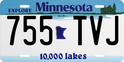 MN license plate 755TVJ