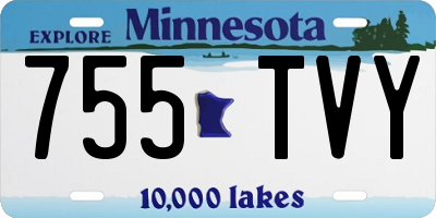 MN license plate 755TVY