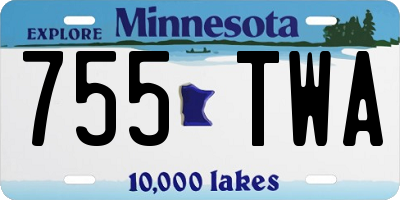 MN license plate 755TWA