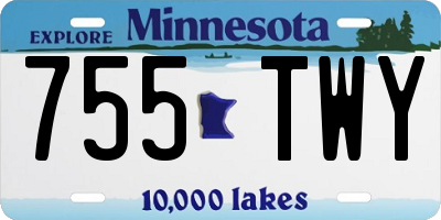 MN license plate 755TWY