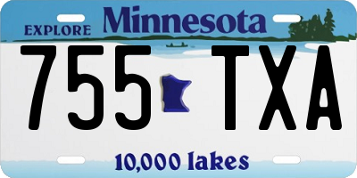 MN license plate 755TXA