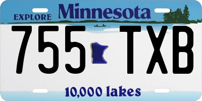 MN license plate 755TXB