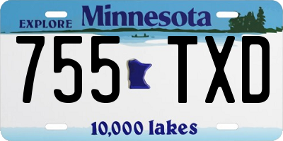 MN license plate 755TXD