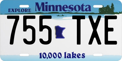 MN license plate 755TXE