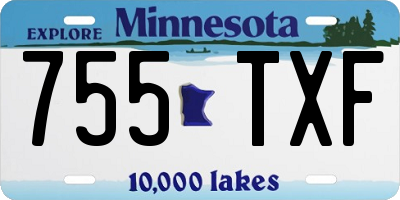 MN license plate 755TXF