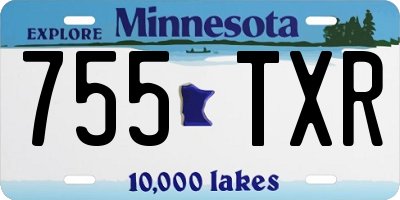 MN license plate 755TXR