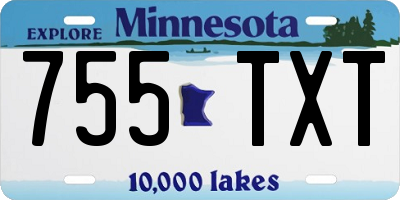 MN license plate 755TXT