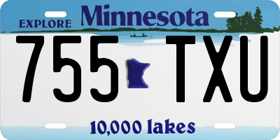 MN license plate 755TXU