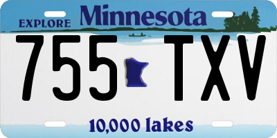 MN license plate 755TXV