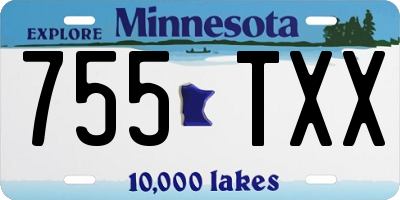 MN license plate 755TXX