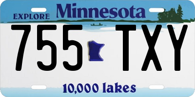 MN license plate 755TXY