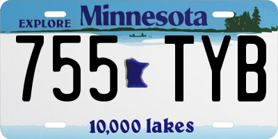 MN license plate 755TYB