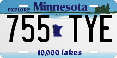 MN license plate 755TYE