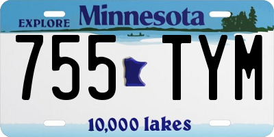 MN license plate 755TYM