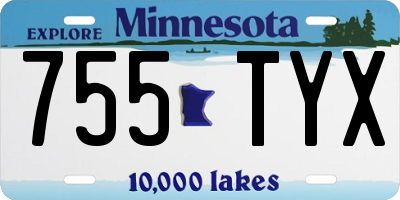 MN license plate 755TYX