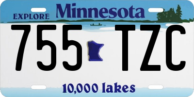MN license plate 755TZC