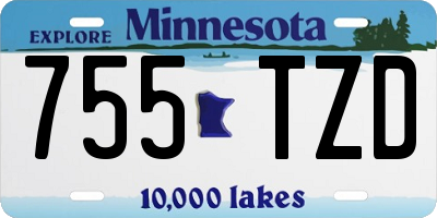 MN license plate 755TZD