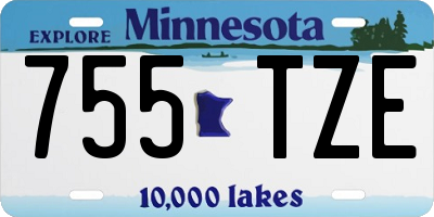 MN license plate 755TZE