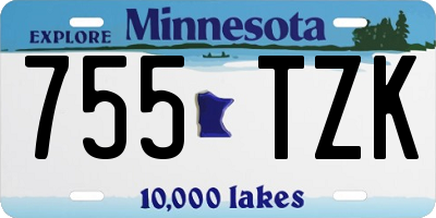 MN license plate 755TZK