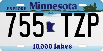 MN license plate 755TZP