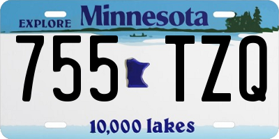 MN license plate 755TZQ