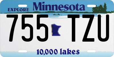 MN license plate 755TZU