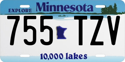MN license plate 755TZV