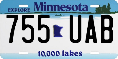 MN license plate 755UAB