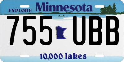 MN license plate 755UBB