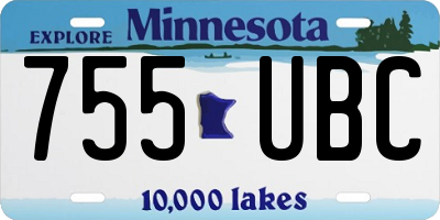 MN license plate 755UBC