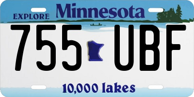 MN license plate 755UBF