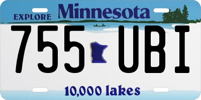 MN license plate 755UBI