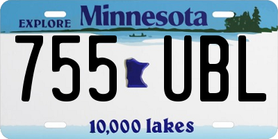 MN license plate 755UBL