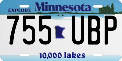 MN license plate 755UBP